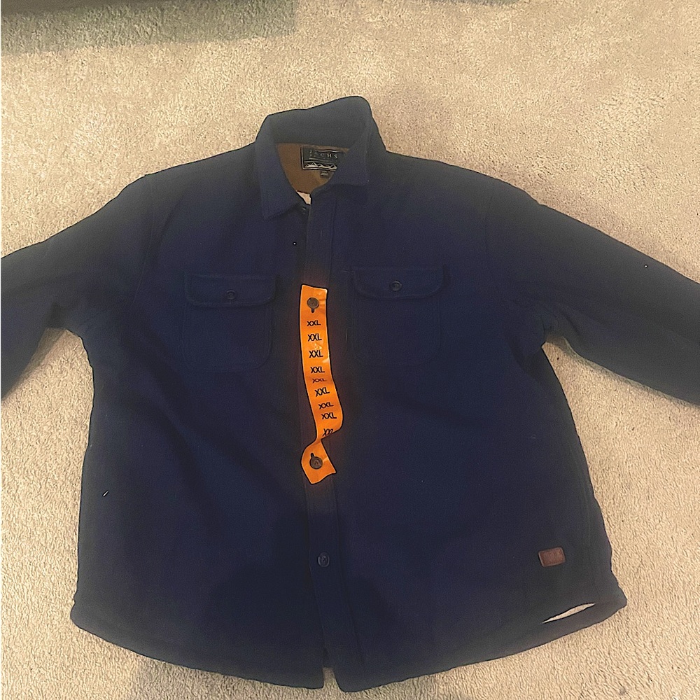 Jachs BLUE WOOL BLEND SHERPA SHIRT JACKET